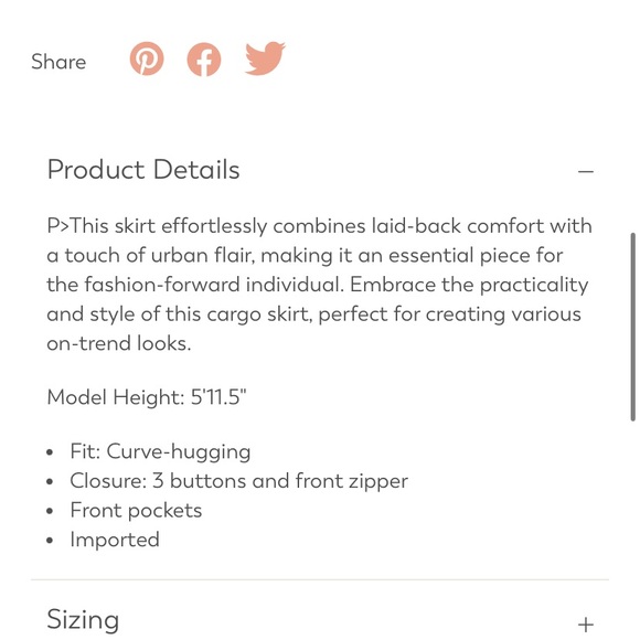 NEW Arula White Cargo Skirt Plus Size B / 2X NWT - Picture 3 of 7